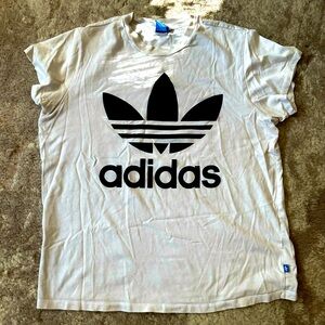 Adidas- white Logo oversized tee